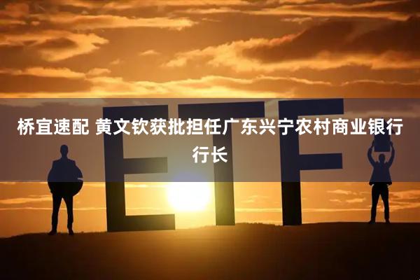 桥宜速配 黄文钦获批担任广东兴宁农村商业银行行长